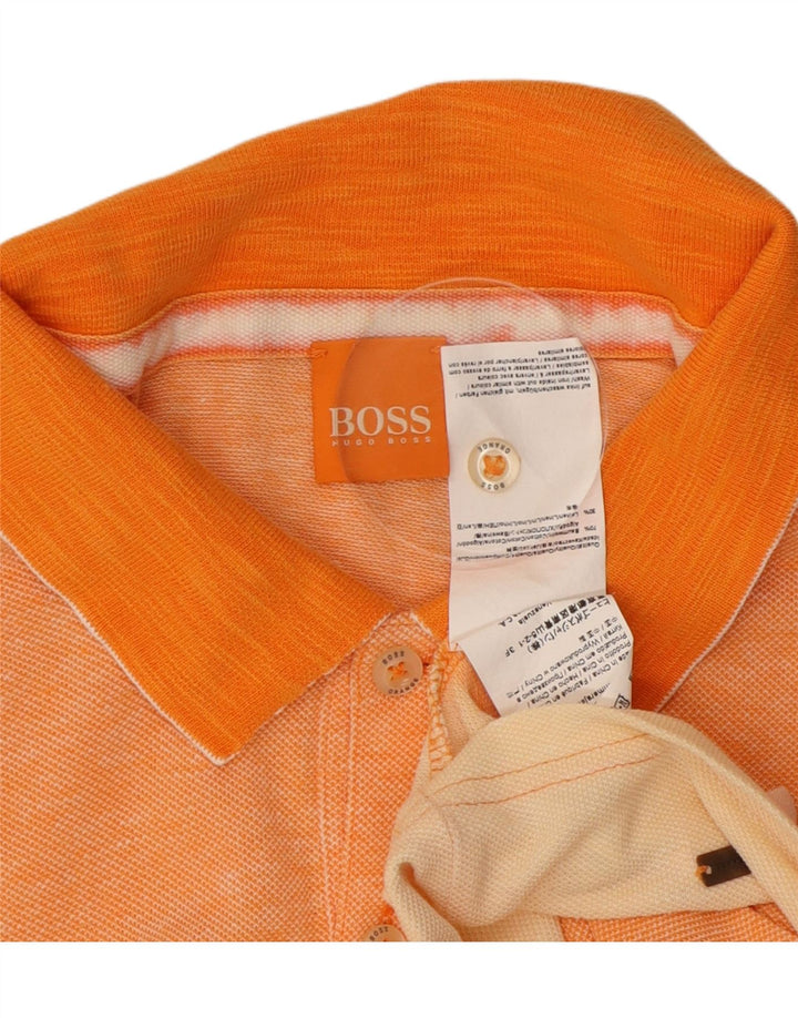 HUGO BOSS Polo Homme Orange Moyen Colourblock Coton