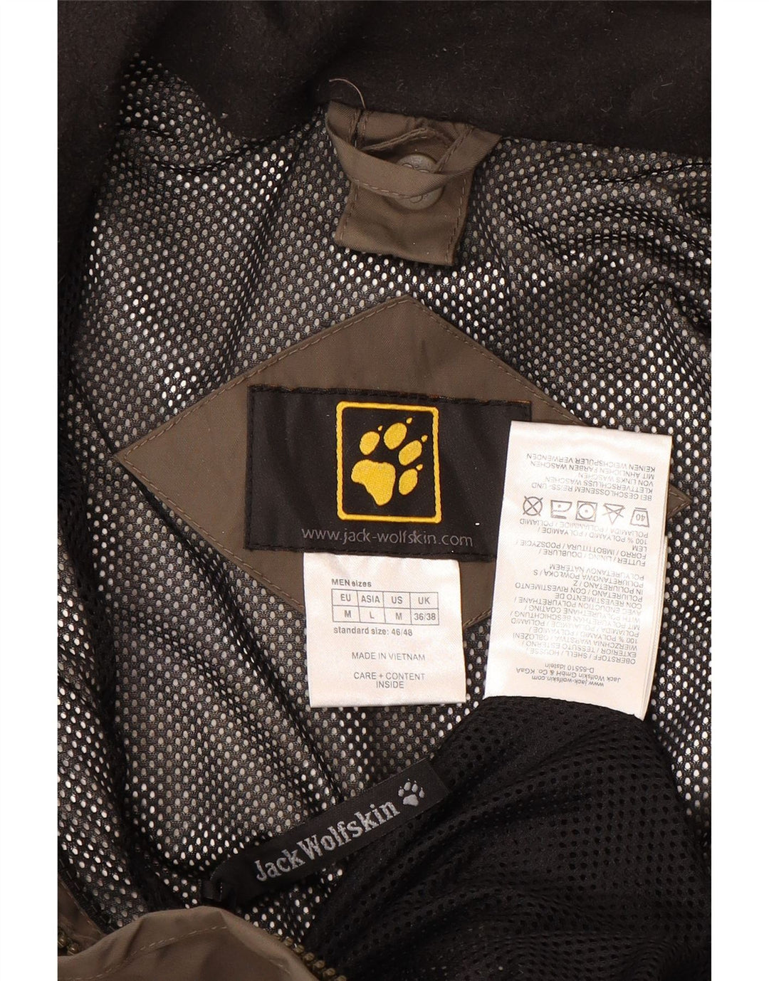 JACK WOLFSKIN Veste de Pluie Homme UK 36/38 Marron Moyen Colourblock Polyamide