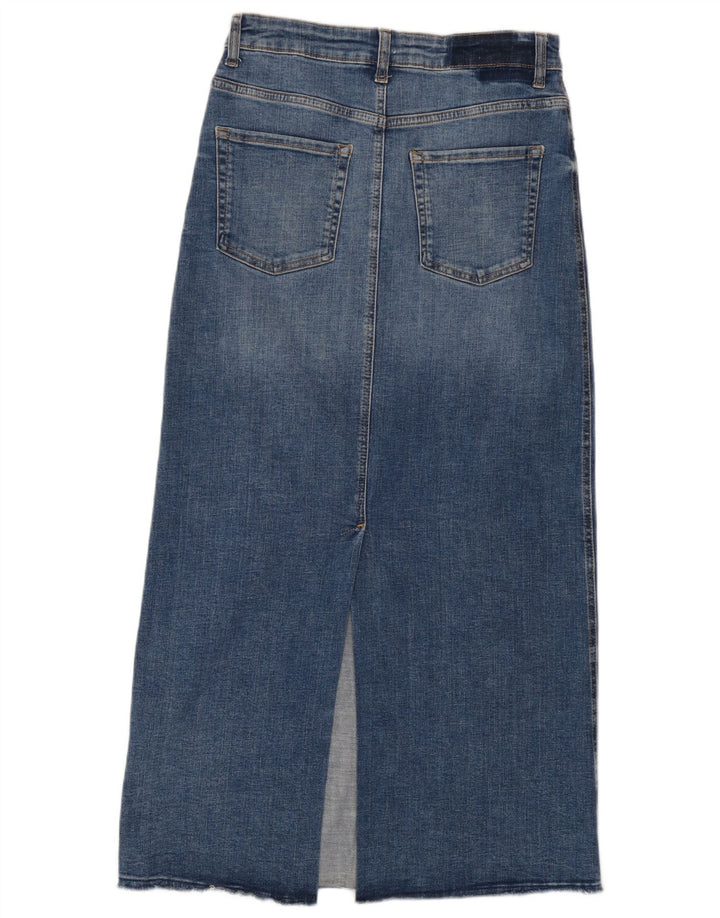 Zara Femme Jupe Maxi Taille Haute En Jean Moyen W28 Bleu