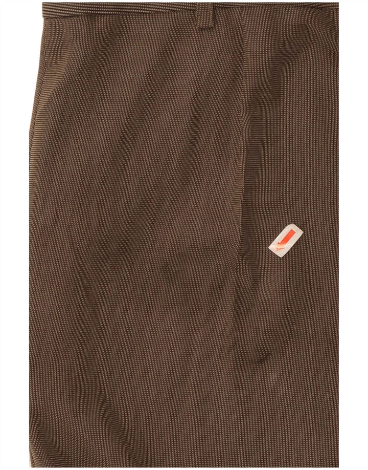 Marks & Spencer Pantalon de costume coupe classique pour homme W40 L29 Marron Polyester