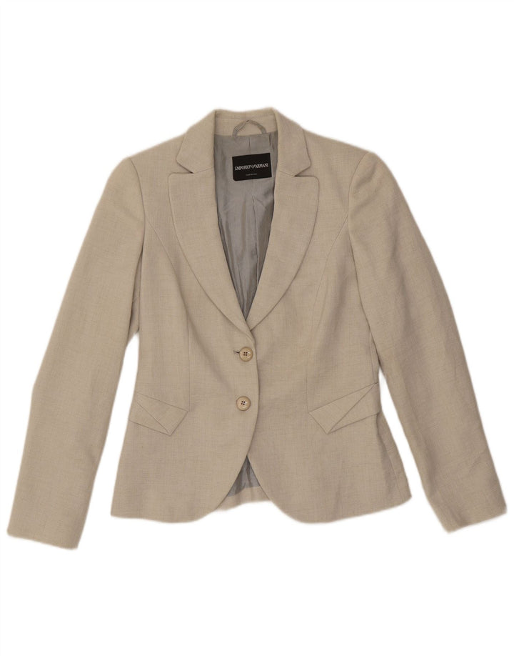 Emporio Armani Veste Blazer 2 Boutons Femme IT 40 Petit Gris Polyester