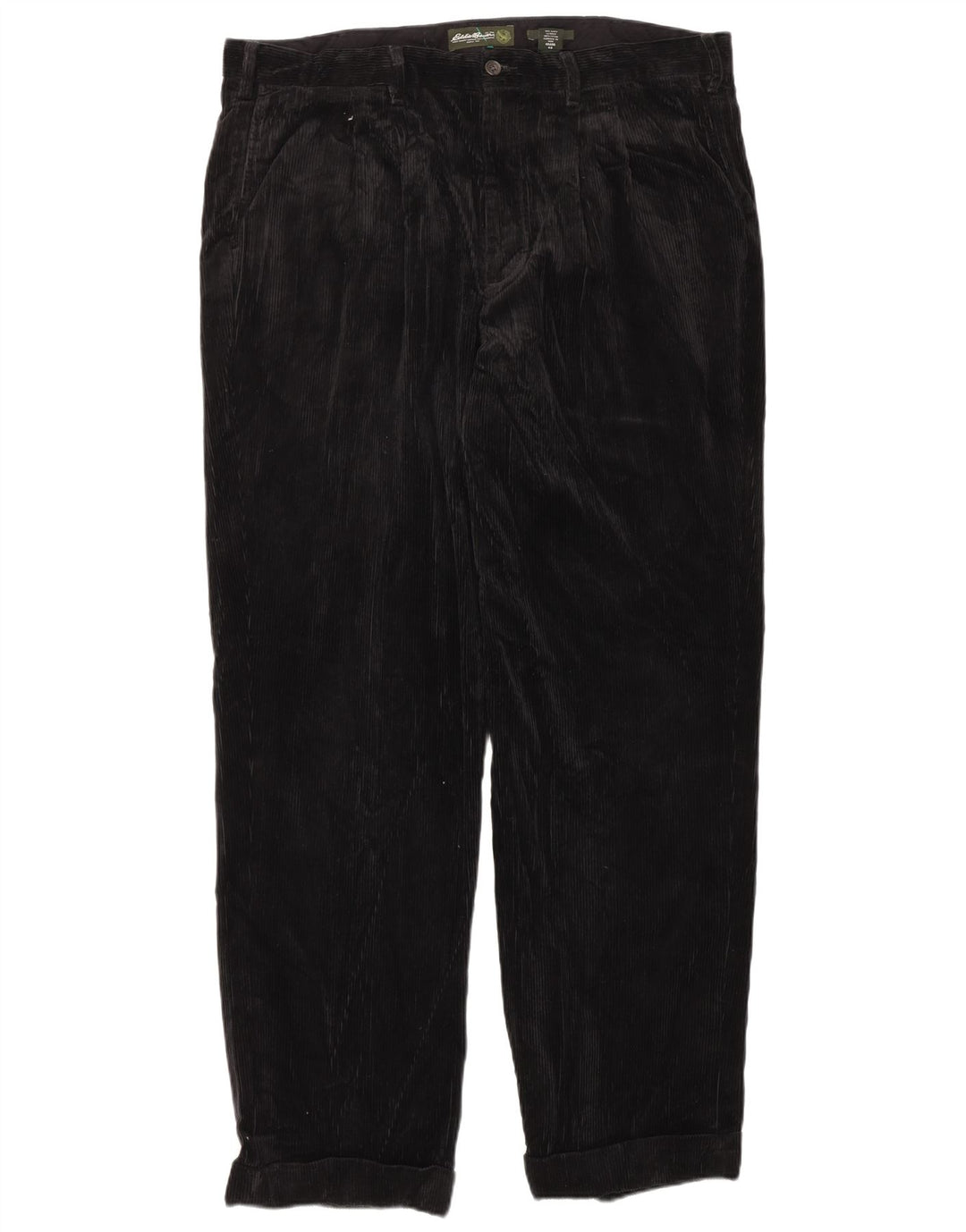 EDDIE BAUER Pantalon en velours côtelé pour homme, coupe décontractée, W40 L34, noir