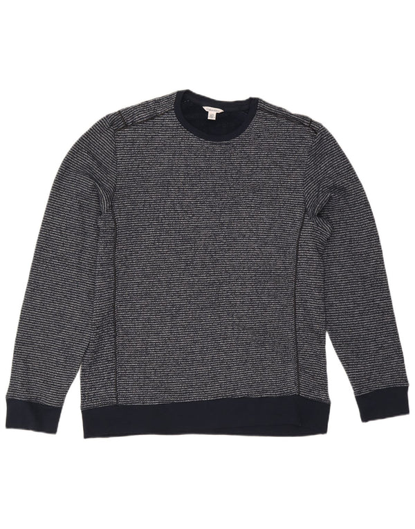 Calvin Klein Sweat-shirt pour homme en coton à fines rayures bleu marine