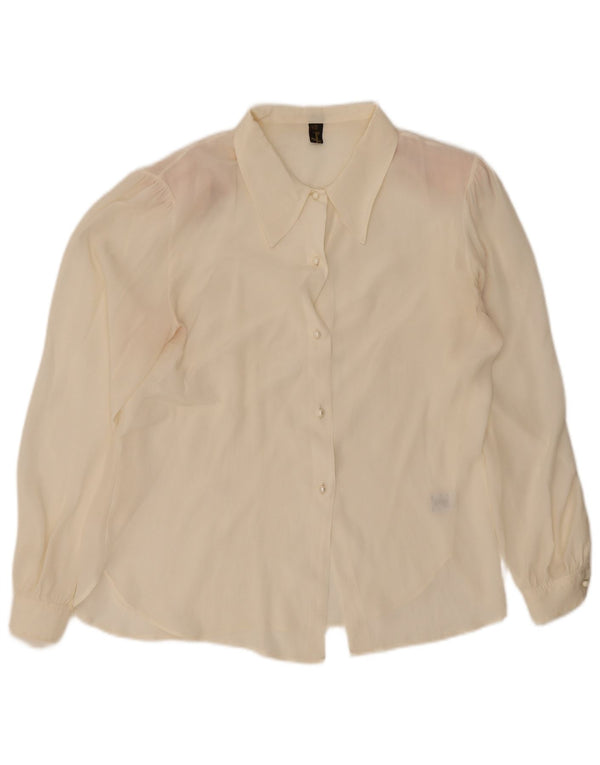 Chemisier chemise femme vintage IT 44 Medium Off White Acétate