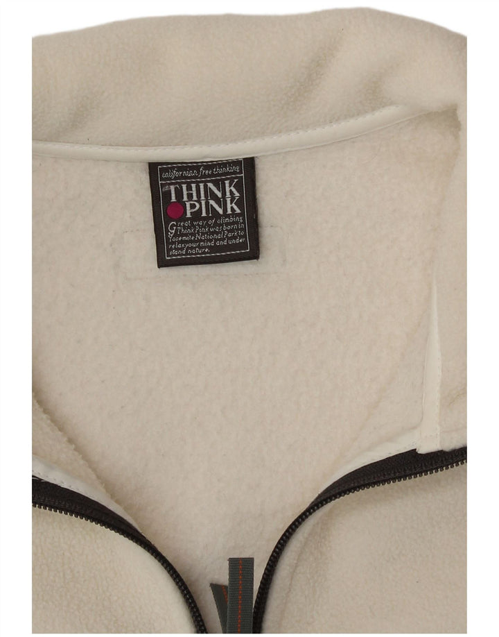 Think Pink Veste polaire pour femme UK 16 Large Blanc