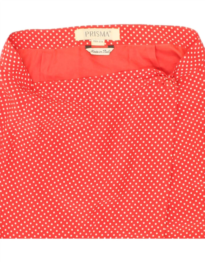 PRISMA Womens Wrap Skirt IT 44 Medium W28 Red Polka Dot Silk Vintage Prisma and Second-Hand Prisma from Messina Hembry 