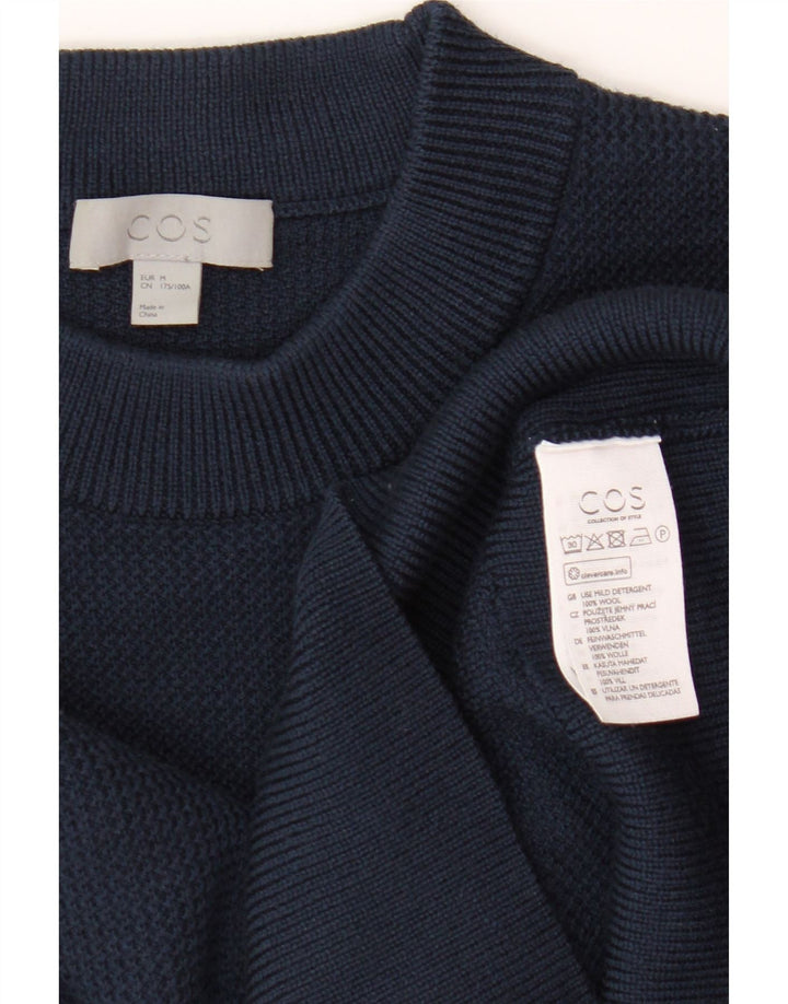 Cos Pull à col rond pour femme UK 14 en laine bleu marine moyen