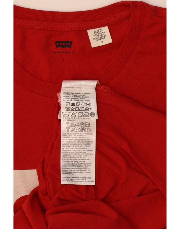 Levi's T-Shirt Graphique Homme Rouge Large Coton