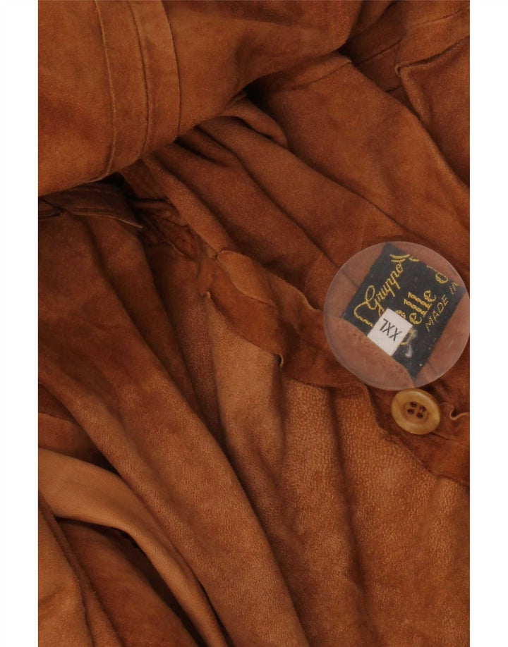 Chemise en daim homme vintage 2XL cuir marron