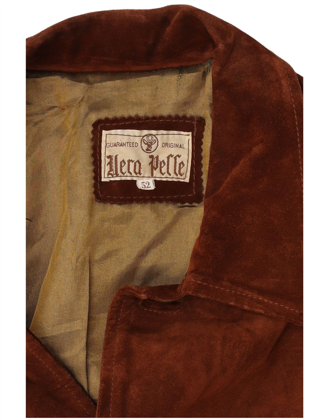 veste en daim homme vintage IT 52 XL cuir marron