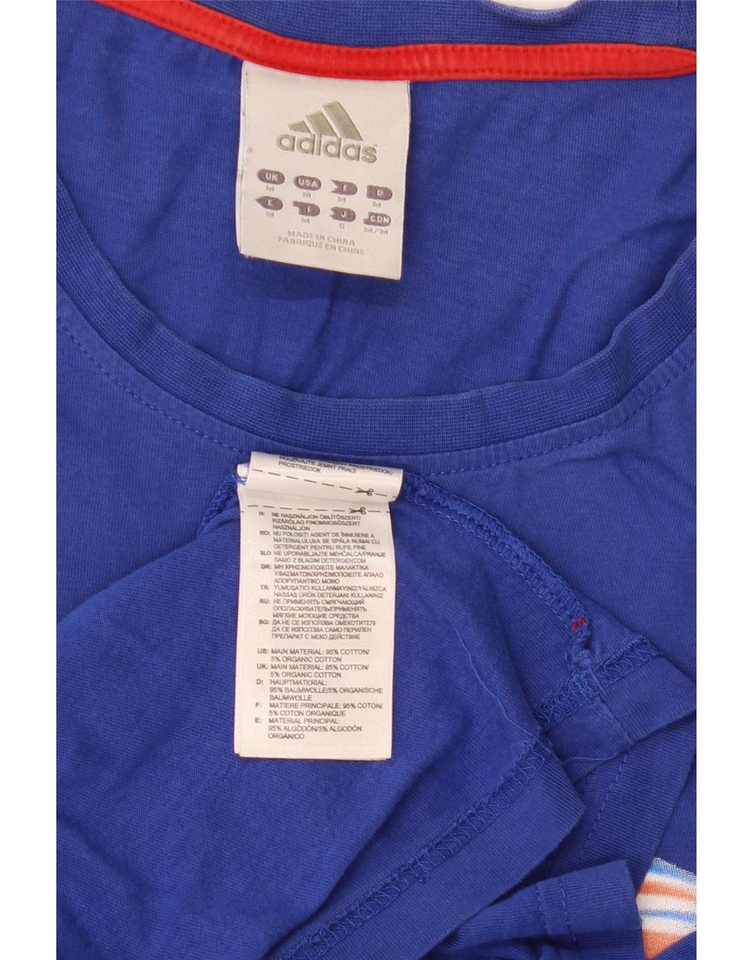 Adidas T-Shirt Graphique Homme Bleu Moyen Coton
