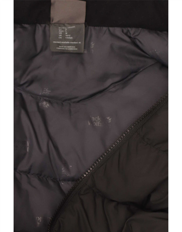 Jack Wolfskin Manteau rembourré à capuche pour femme UK 10/12 Medium Noir Polyester