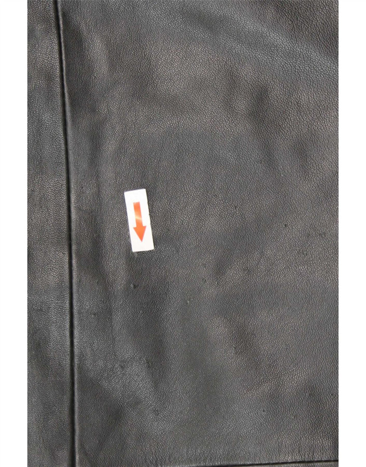Manteau en cuir surdimensionné pour femme vintage IT 44 Noir moyen
