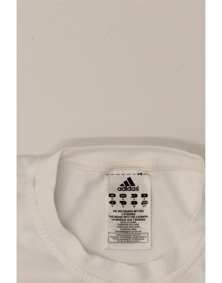 ADIDAS Mens T-Shirt Top Small White Polyester Vintage Adidas and Second-Hand Adidas from Messina Hembry 