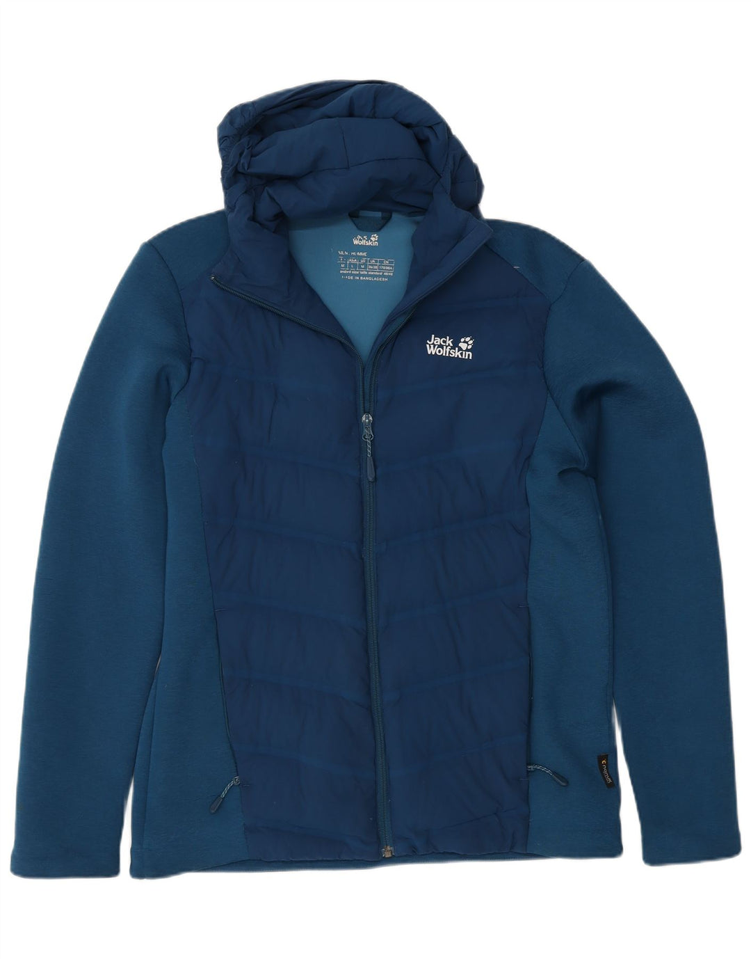 Jack Wolfskin Veste coupe-vent à capuche pour homme UK 36/38 Petit Bleu Polyester