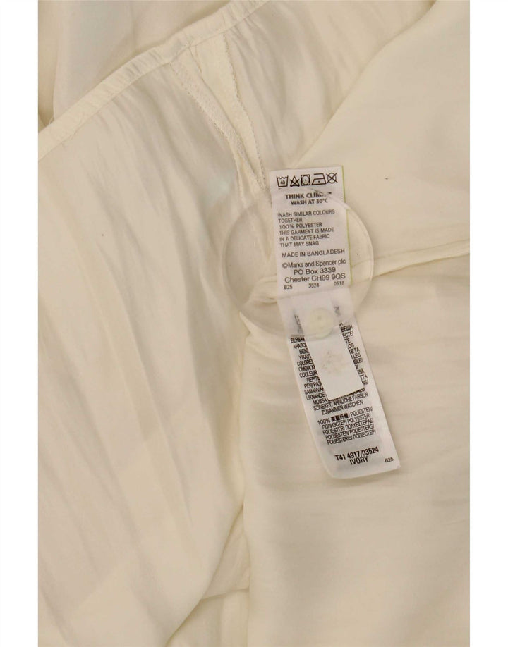 Marks & Spencer Chemisier à manches longues à volants sur le devant pour femme UK 18 XL Beige