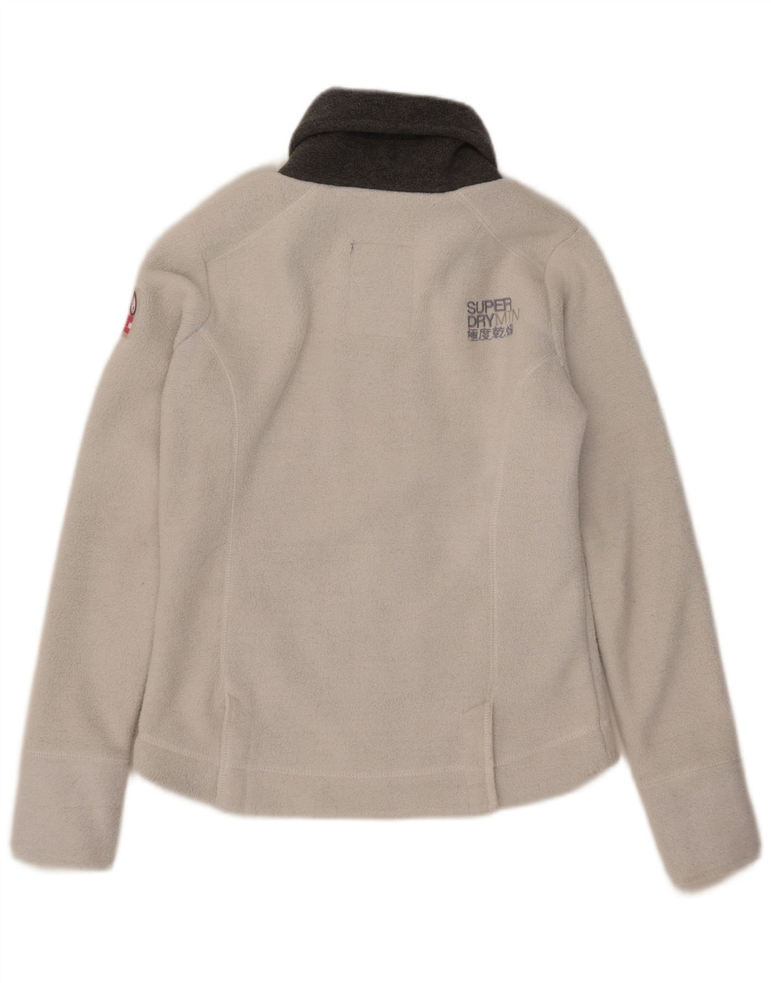 Superdry Veste Polaire Femme UK 14 Large Blanc Polyester