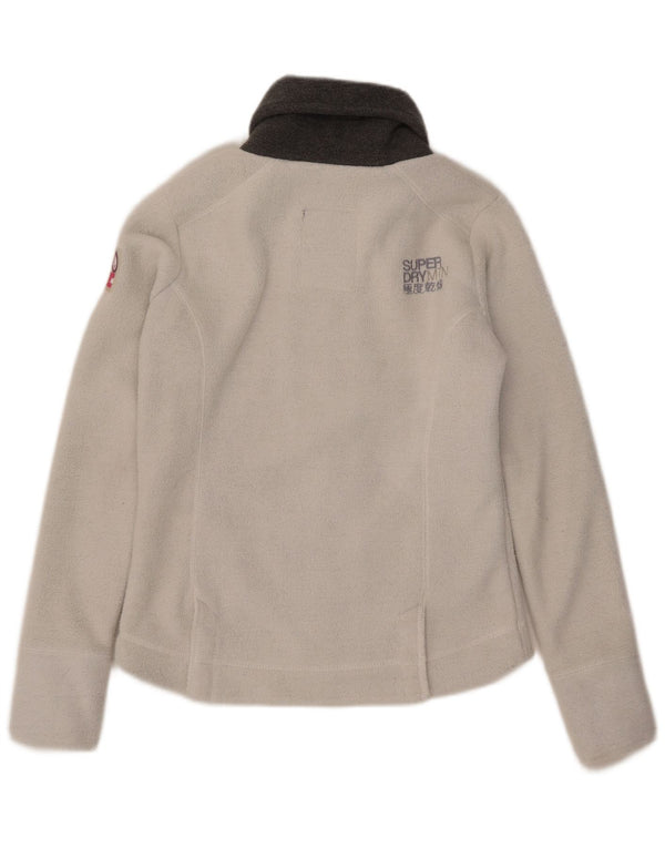 Superdry Veste Polaire Femme UK 14 Large Blanc Polyester