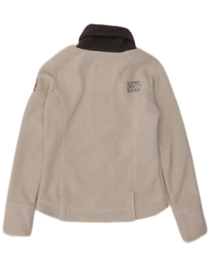 Superdry Veste Polaire Femme UK 14 Large Blanc Polyester