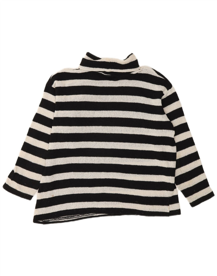 Zara Pull surdimensionné à col roulé pour femme UK 10 Petit rayé noir