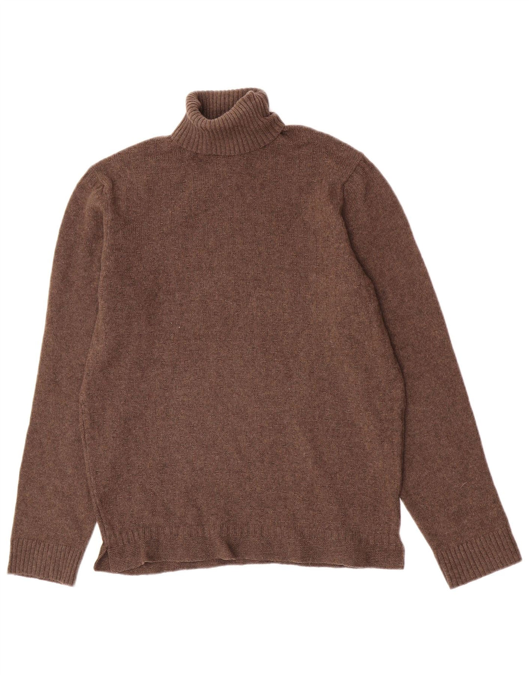 Massimo Dutti Pull col roulé pour femme UK 12 Laine marron moyen