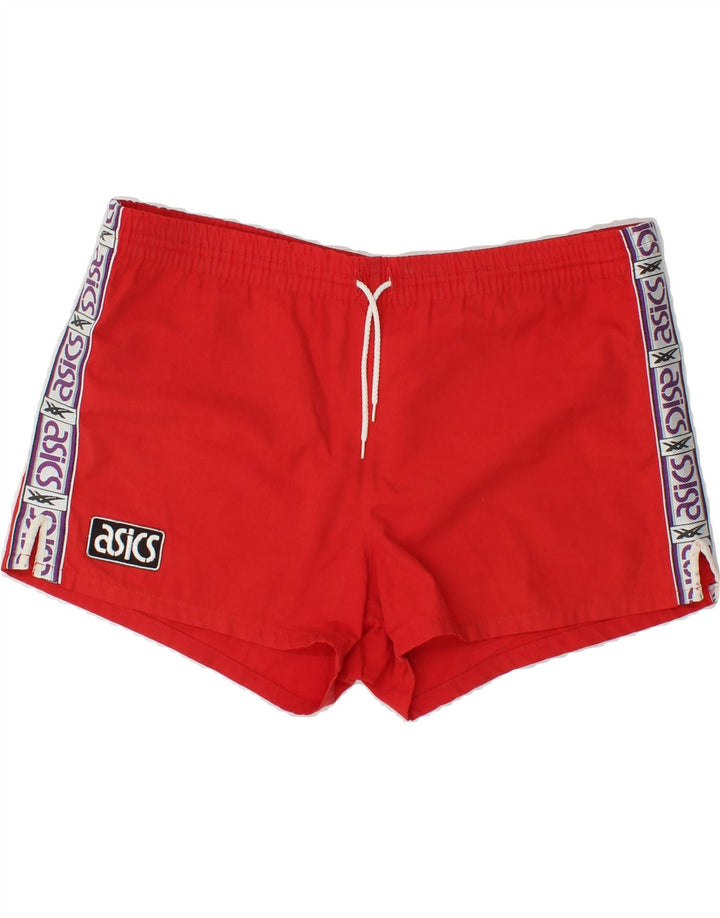 ASICS Mens Graphic Sport Shorts XL  Red Vintage Asics and Second-Hand Asics from Messina Hembry 
