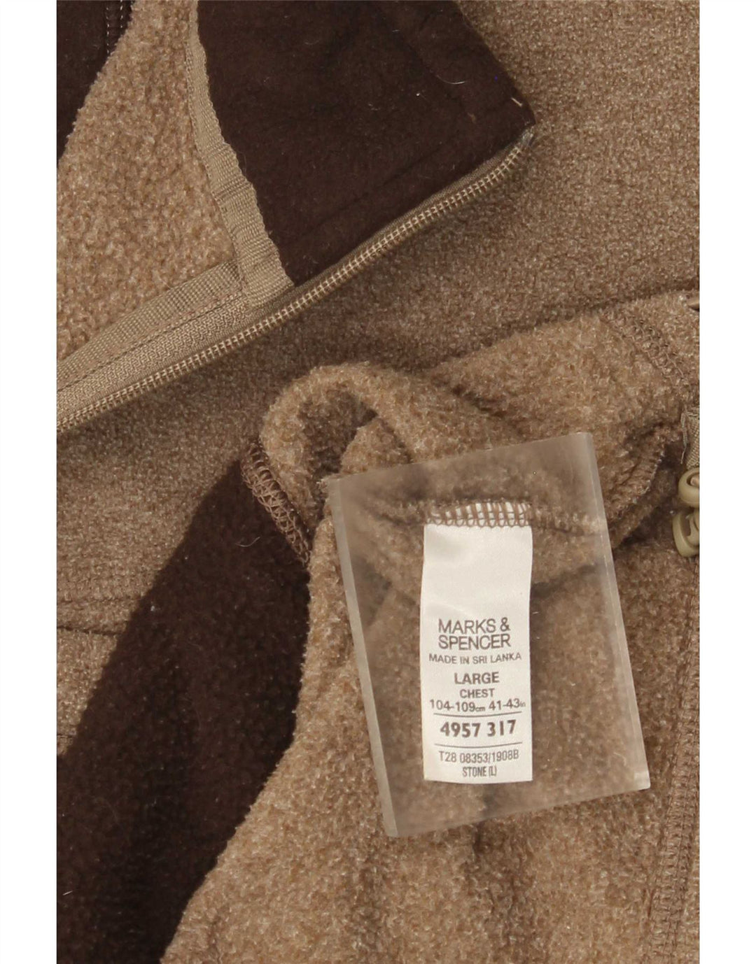 Marks & Spencer Veste polaire pour homme UK 40 Large Marron Polyester