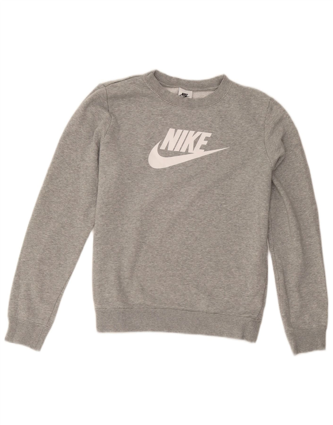 Nike Sweat-shirt surdimensionné graphique pour femme UK 10 Petit coton gris