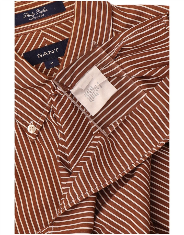 Gant Chemise Regular Fit Homme Marron Moyen Rayé Coton