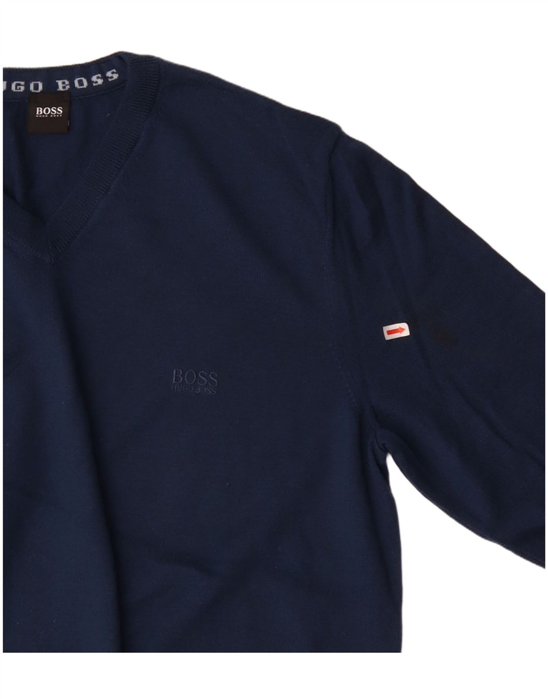 HUGO BOSS Homme Pull Col V XL Bleu Marine Laine