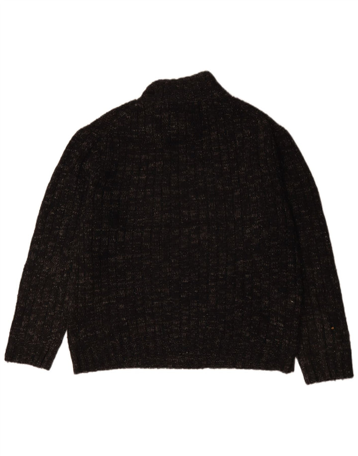 Marks & Spencer Pull à col zippé pour homme en laine mouchetée grise