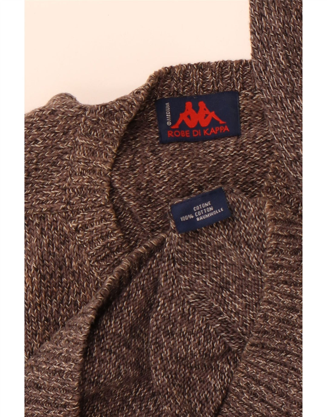 KAPPA Pull Col V Homme Gris Moyen Coton