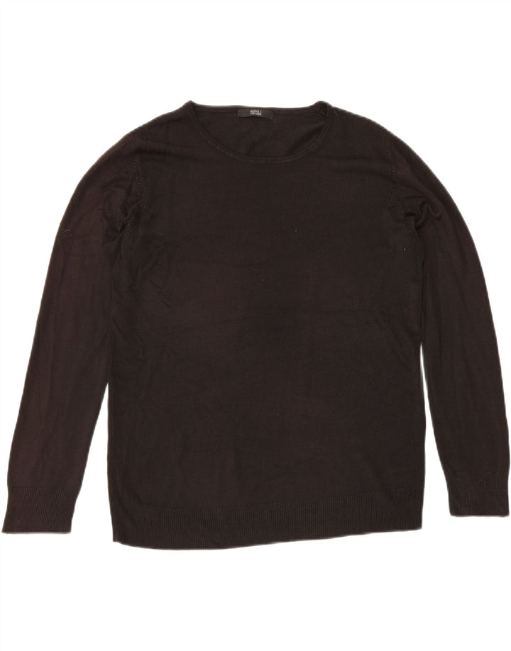 Marks & Spencer Pull à col rond pour femme UK 12 Acrylique noir moyen