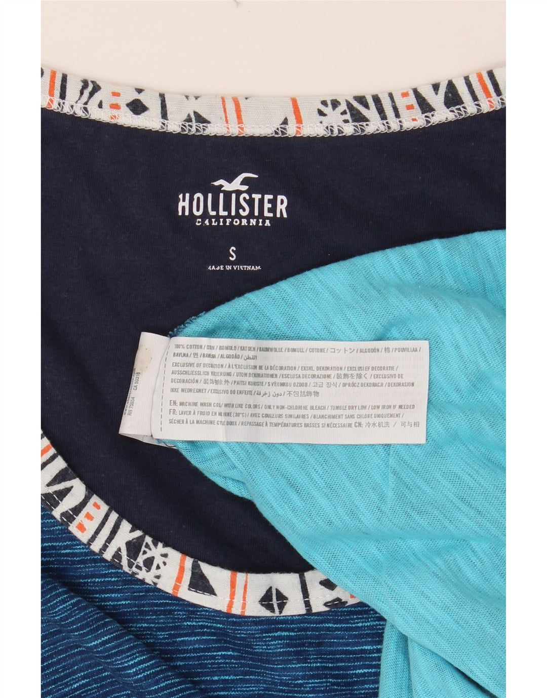 HOLLISTER Débardeur Small Bleu à fines rayures en coton pour homme