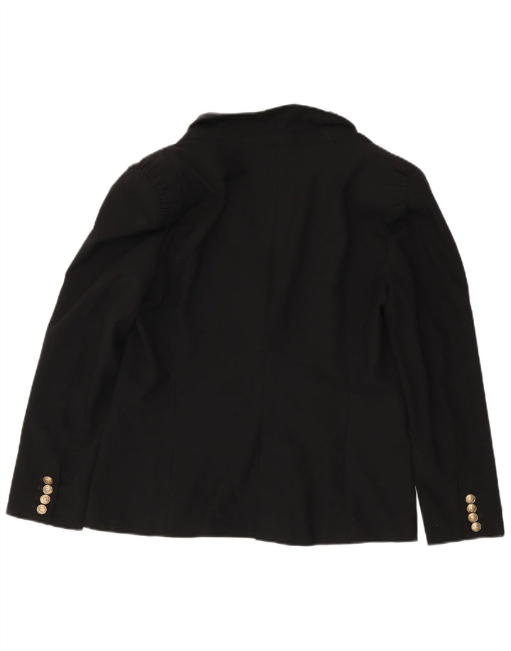 Zara Veste Blazer 1 Bouton Femme UK 18 XL Noir Polyester