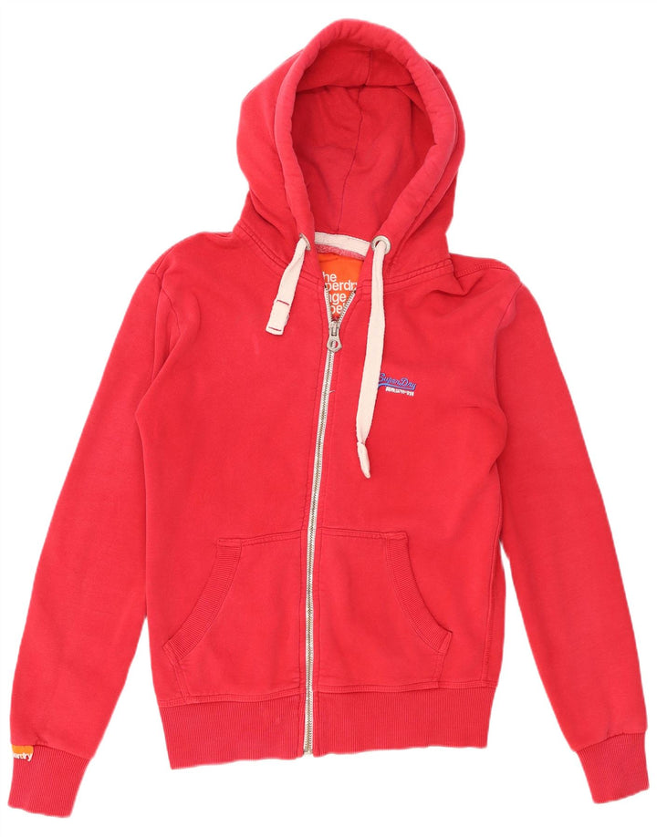 Superdry Pull à capuche zippé pour homme en coton rouge Small