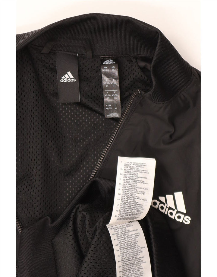 Adidas Veste Bomber Femme UK 4/6 XS Noir Polyester