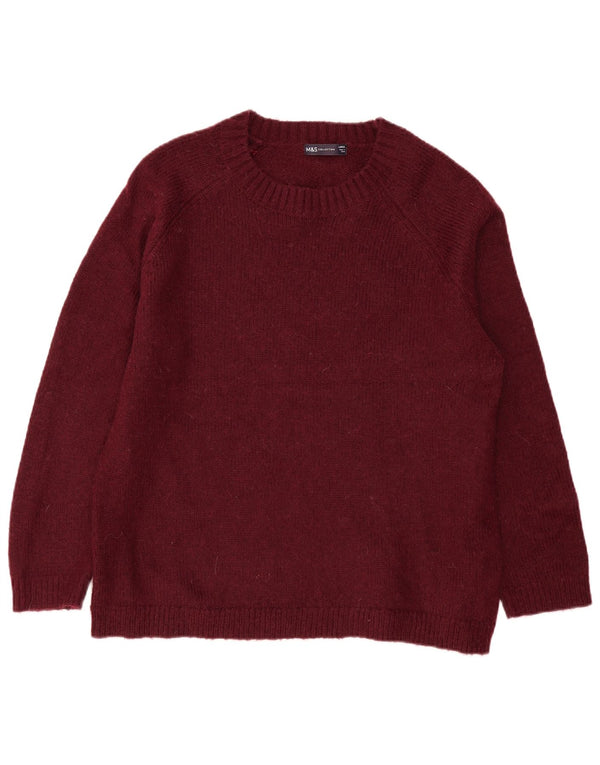 Marks & Spencer Pull col rond pour homme en acrylique bordeaux Taille L