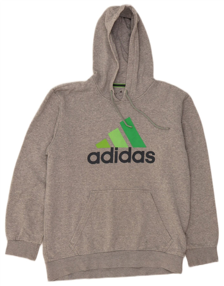 Adidas Pull à capuche graphique pour homme Gris moyen