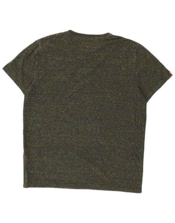 Superdry T-Shirt Homme Top 2XL Kaki Moucheté Coton