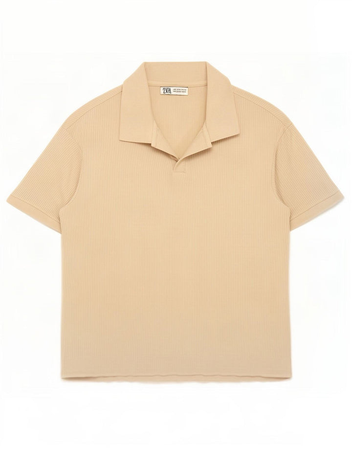 Polo À Manches Courtes Homme Zara Homme Beige Moyen