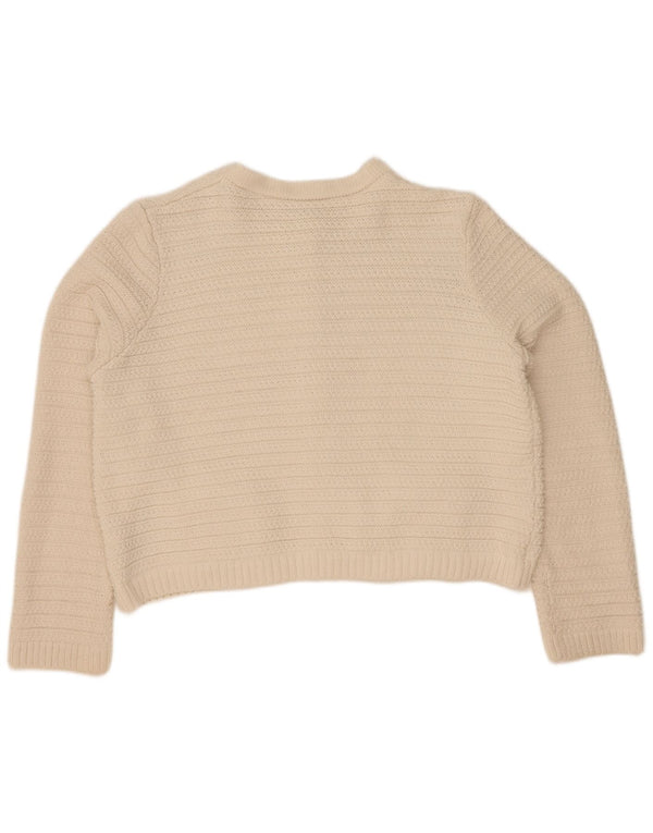 Marks & Spencer Pull cardigan court pour femme UK 16 Large Blanc cassé