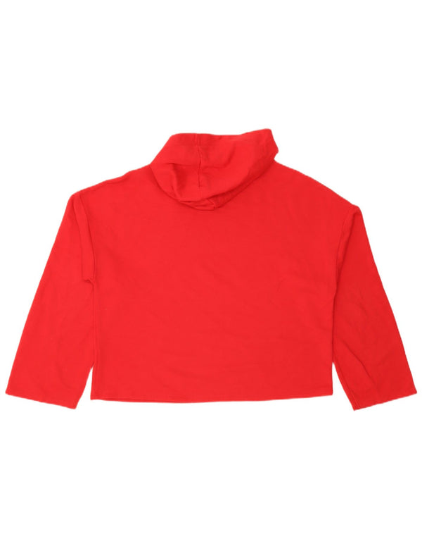 Zara Femme Trafaluc Crop Sweat à capuche surdimensionné UK 10 Petit Rouge