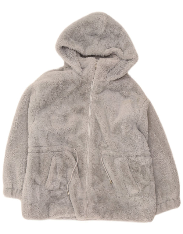 Guess Veste polaire surdimensionnée à capuche Teddy Bear pour femme UK 18 XL Gris
