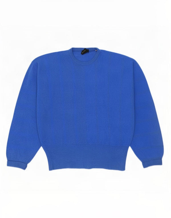 Mapier Pull surdimensionné à col rond pour femme UK 10 Petit Bleu