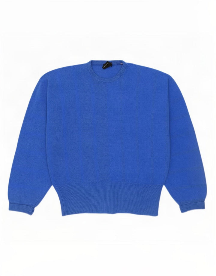 Mapier Pull surdimensionné à col rond pour femme UK 10 Petit Bleu
