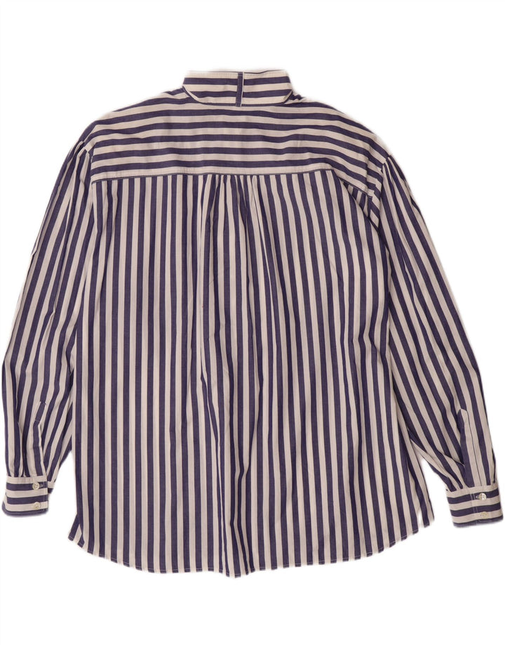 FLOU Womens Shirt IT 46 Large Blue Striped Cotton Vintage Flou and Second-Hand Flou from Messina Hembry 