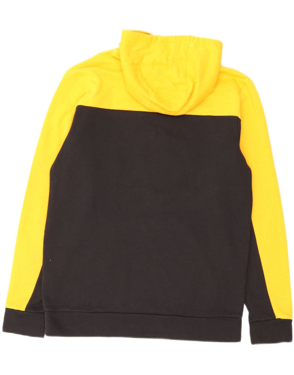 Adidas Pull à capuche graphique pour hommes en coton color block jaune grand