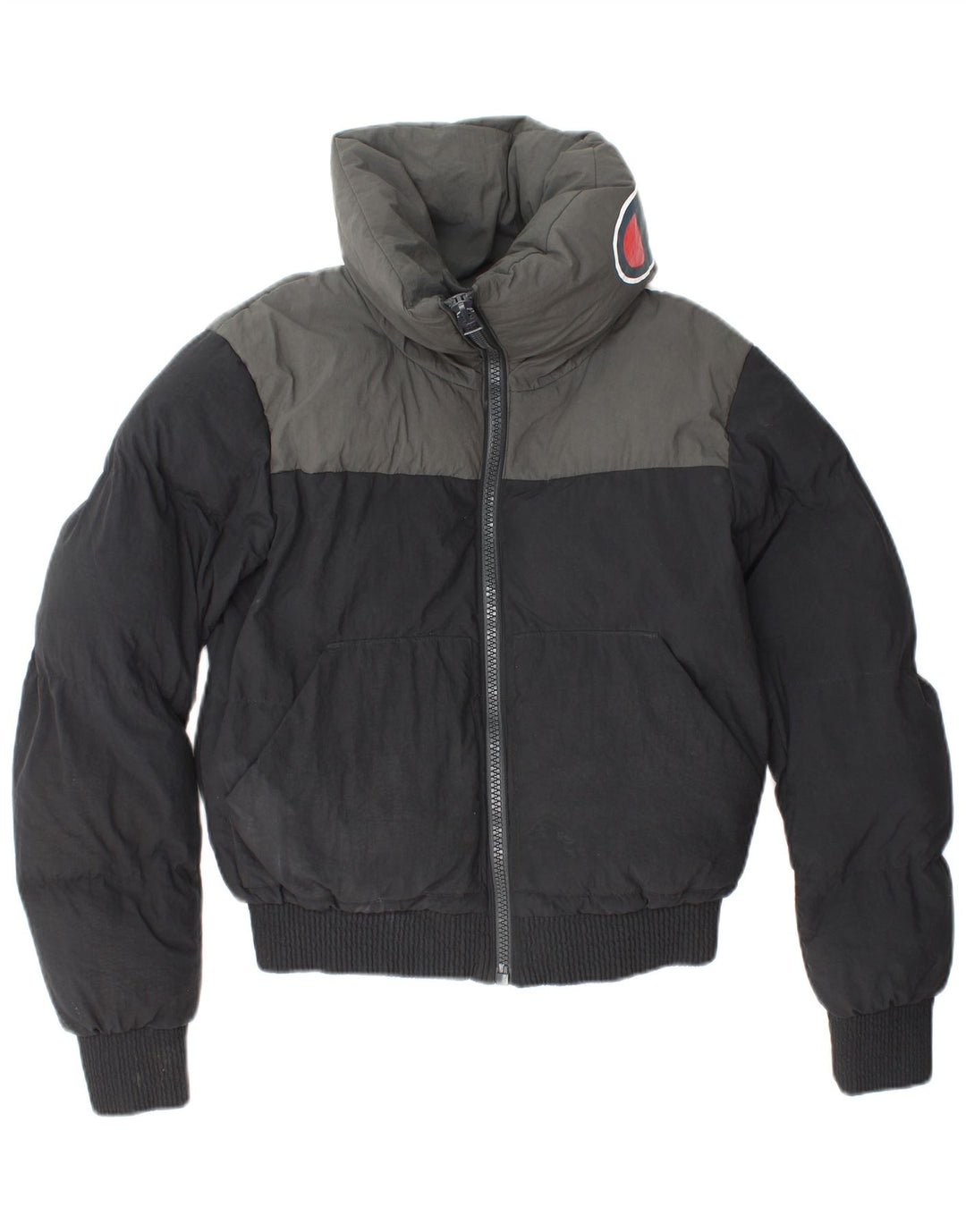 CHAMPION Veste matelassée graphique coupe ample pour femme UK 6 XS Noir Colourblock