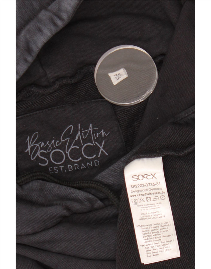 SOCCX Pull à capuche graphique pour homme UK 42 Large Noir Coton